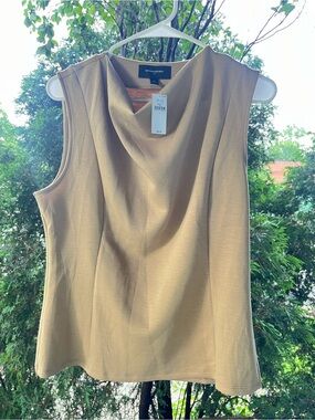 Banana Republic Sleeveless Cowl Neck Top in Camel, Size Large (New With Tag)